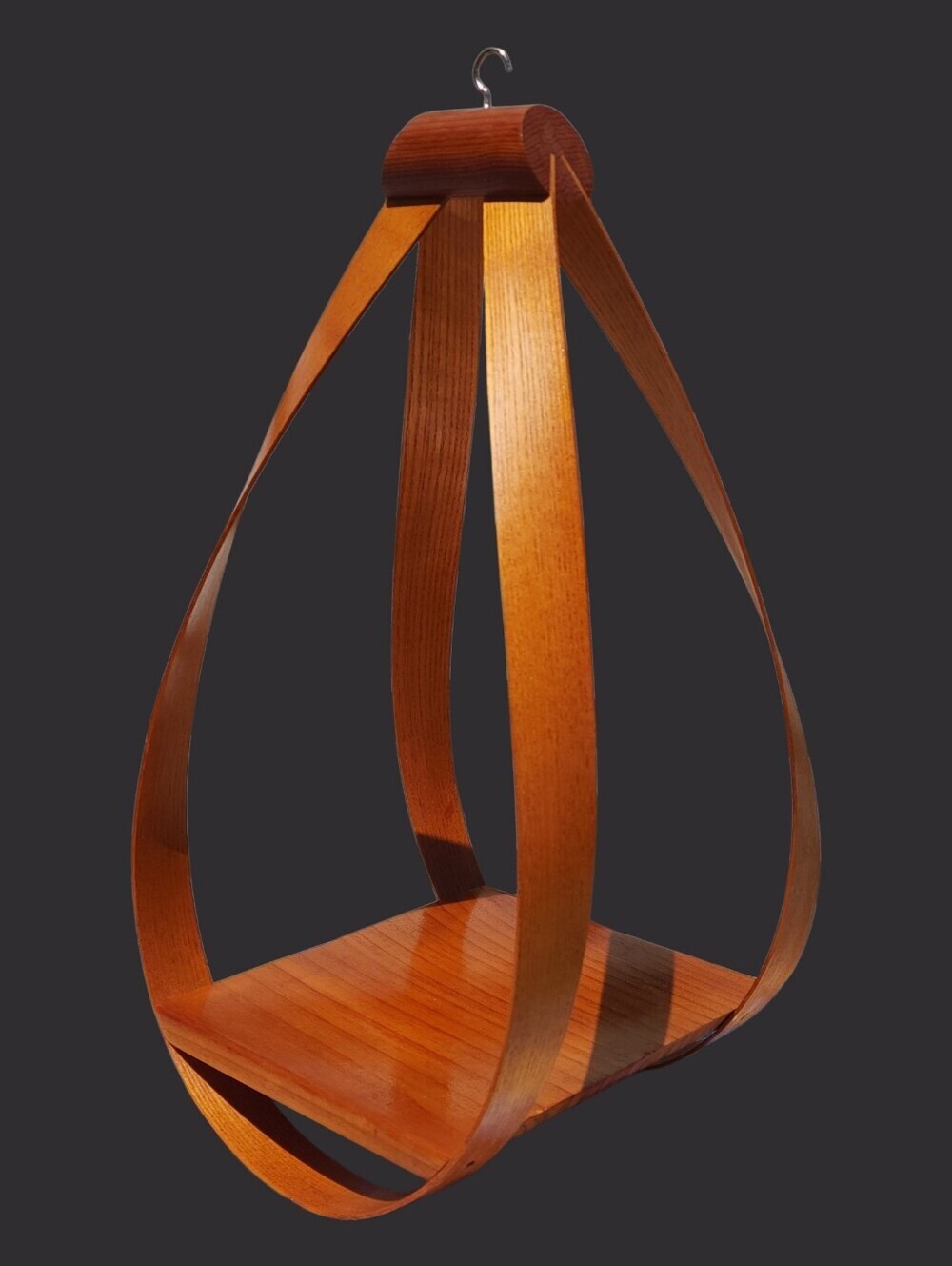 Bentwood Teardrop Shelf Mid Century Danish Teardrop Wood Hanging Shelf 20" Twist